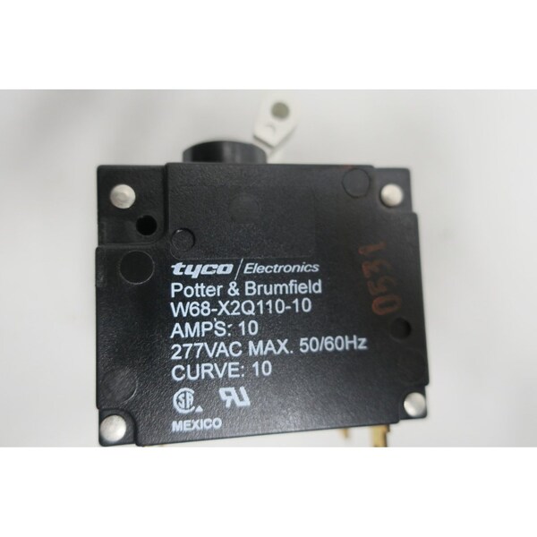 Potter-Brumfield Circuit Breaker, W6 Series, 10A, 2 Pole, 240/277/415V AC - W68-X2Q110-10