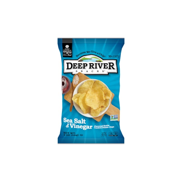 Botanas Deep River Recetadas en el Río Papa Frita Sabor a Sal y Vinagre 2 oz., Paquete de 24 unidades - 17115