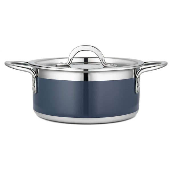 Bon Chef Country French 2 Pot W/Cover 7-3/4 Dia X 3-1/2H 2 Qt 9 Oz - Cobalt Blue - 71300-CF2-CB