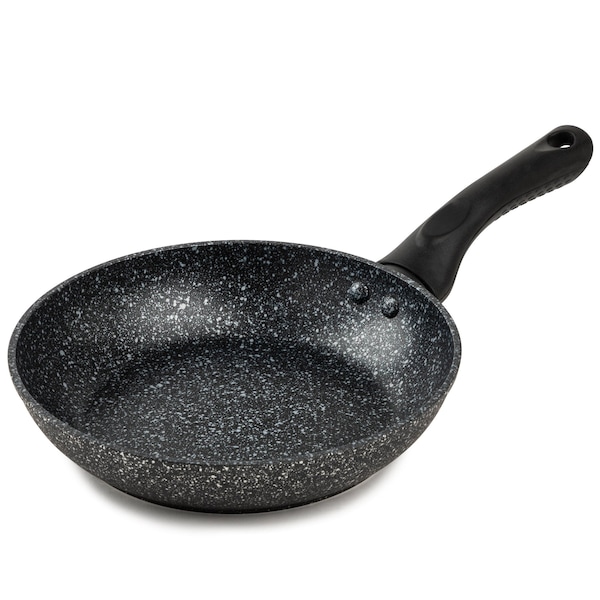 Bklyn Steel Co. 8in MILKY WAY Aluminum Forged Silicone Handle Frypan - Black - 30236