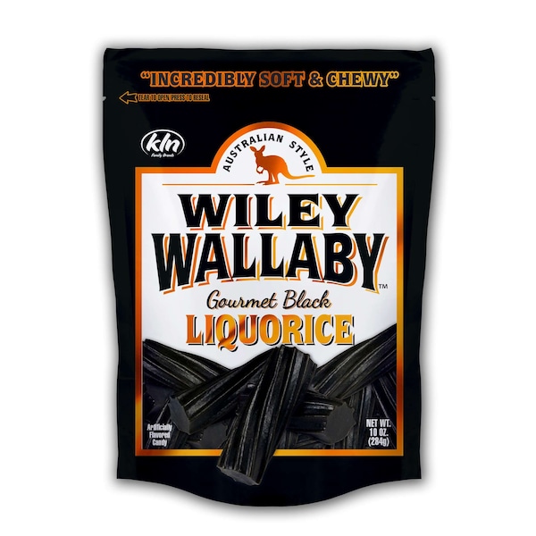 Wiley Wallaby Regaliz Negro 10 oz., PK10 - 121111