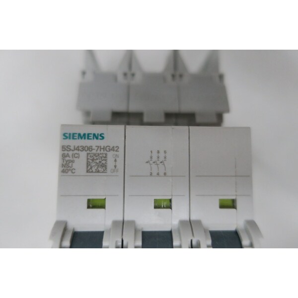 Siemens Miniature Circuit Breaker, 5SJ4 Series, 6A, 3 Pole, 277/480V AC - 5SJ4306-7HG42