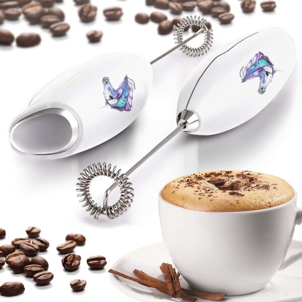 Zulay Kitchen Milk Frother OG w Stand  Unicorn White - ZULB087YPPD3F
