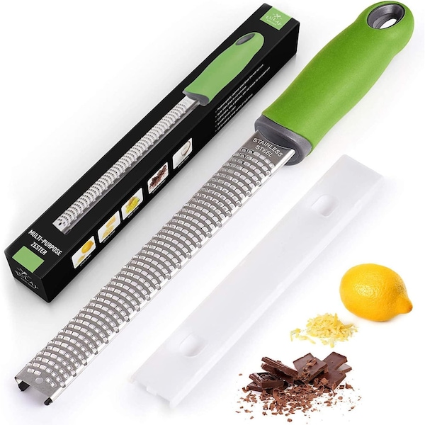 Zulay Kitchen Cheese Grater  Zester Stainless Steel  Green - ZULB06WVNLRNX