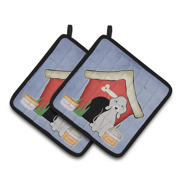Carolines Treasures Dog House Collection Bedlington Terrier Blue Pair of Pot Holders - BB2844PTHD