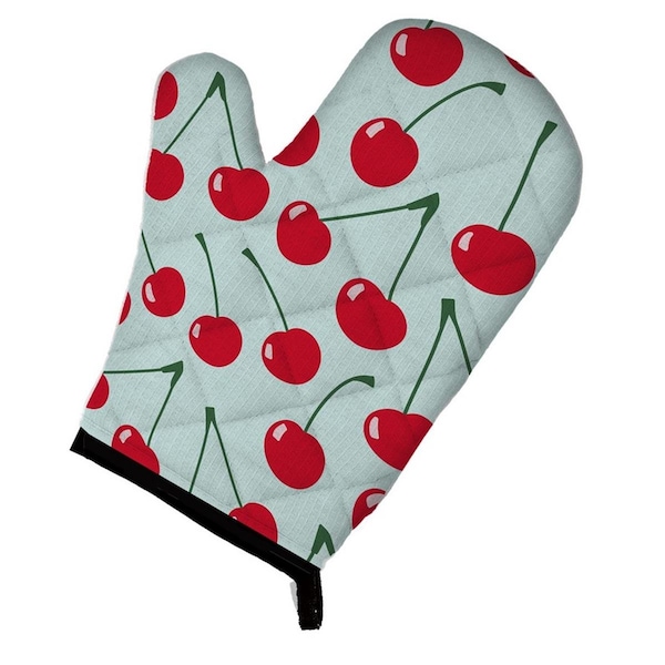 Carolines Treasures Cherries on Blue Oven Mitt - BB5148OVMT