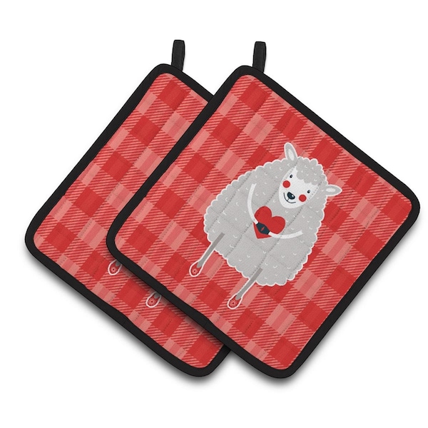 Carolines Treasures Lamb Love Pair of Pot Holders - BB6762PTHD