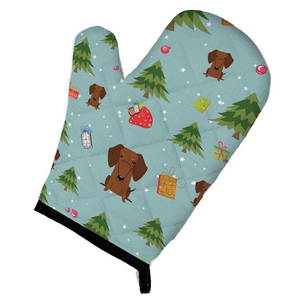 Carolines Treasures Christmas Dachshund Red and Brown Oven Mitt - BB4790OVMT