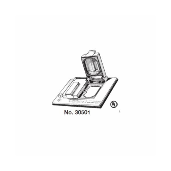 Mulberry Electrical Box Cover, Outlet Box Type, 1 Gang, Rectangular, Die-Cast Zinc, Duplex Receptacle Cover - 30501
