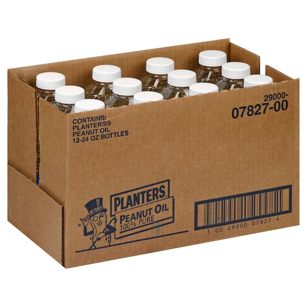 Planters Aceite de Cacahuate Puro al 100% en Botella de Plástico de 24 oz, Paquete de 12 - 10029000078274