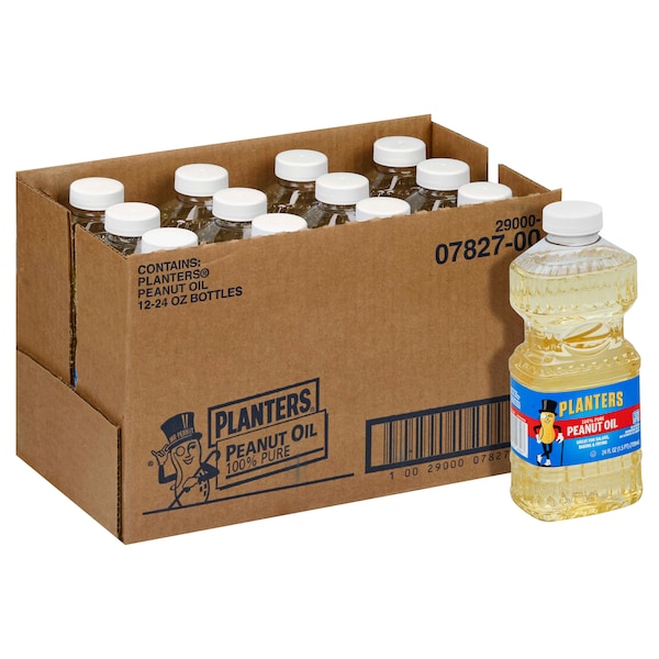 Planters Aceite de Cacahuate Puro al 100% en Botella de Plástico de 24 oz, Paquete de 12 - 10029000078274