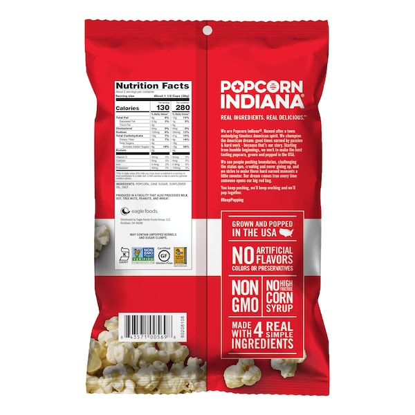 Palomitas de maíz Popcorn Indiana Kettle Corn de 2.1 oz, paquete de 6 - 8435710036