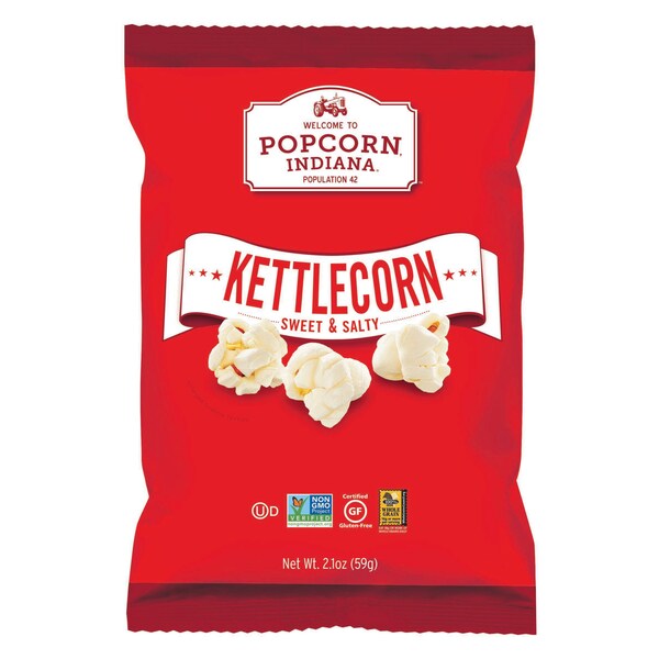 Palomitas de maíz Popcorn Indiana Kettle Corn de 2.1 oz, paquete de 6 - 8435710036