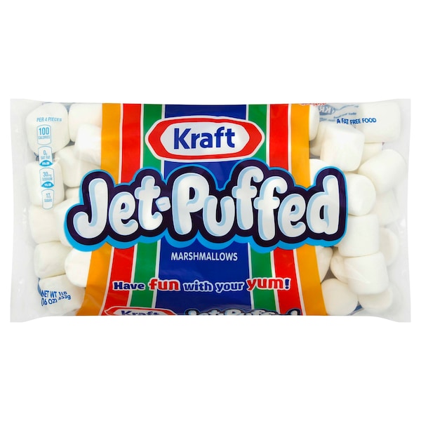 Marshmallows blancos de tamaño regular Jet-Puffed en bolsa de 1 libra, paquete de 12 - 10600699661161