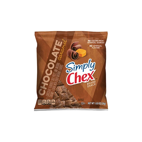 Chex Mix Simply Chex Chex Mix Snack Mix Chocolate Caramel 1.03 oz. Bolsa, paquete de 60 - 16000-31933