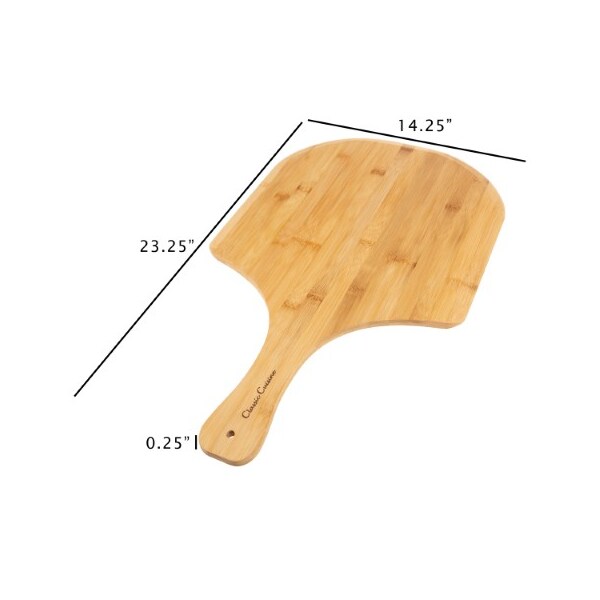Hastings Home Pizza Peel, Bamboo Classic Paddle for Baking, Cooking, Party Serving Tray for Cheese, Bread, Charcuterie - 461586GEQ