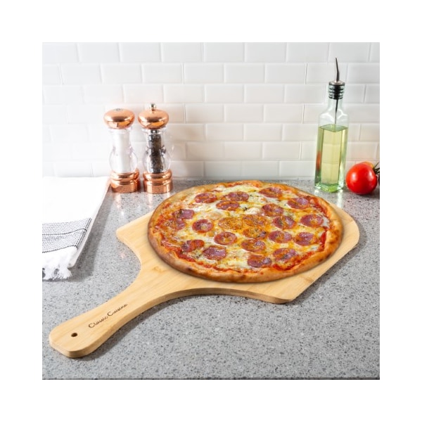 Hastings Home Pizza Peel, Bamboo Classic Paddle for Baking, Cooking, Party Serving Tray for Cheese, Bread, Charcuterie - 461586GEQ