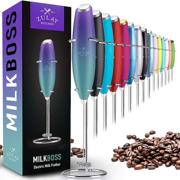Zulay Kitchen Milk Frother w Stand  Northern Lights - ZULB087QPW5B3