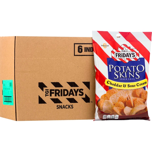 Viernes de TGI Friday's Papas a la Cheddar y Crema Agria 3 oz. Bolsa, Paquete de 6 - 30306