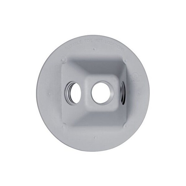 Racoorporated Electrical Box Cover, Round, Non-Metallic, Lampholder/Cluster Cover - PLV330GY