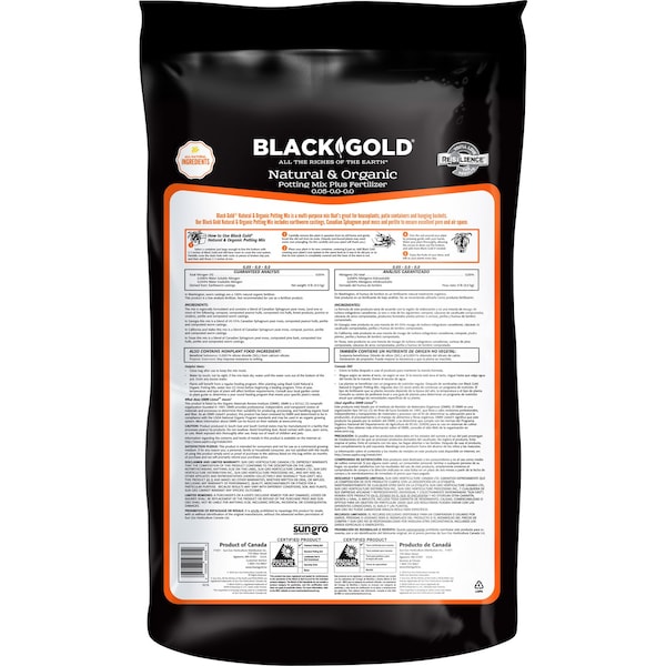 Mezcla para macetas orgánica multiusos Black Gold 16 qt - 1402040 16QT U