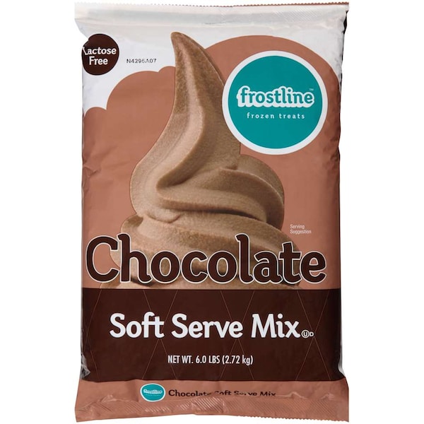 Frostline, Mezcla para Helado Suave de Chocolate sin Lactosa de 6 libras, paquete de 6 - D410-C4000