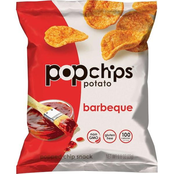 Popchips 0.8 oz. Botana de papas fritas kosher sabor barbacoa, PK24 - 10082666722004
