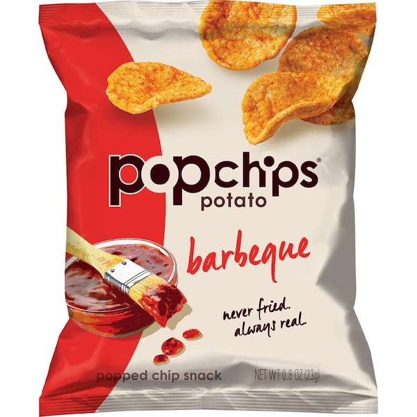 Popchips 0.8 oz. Botana de papas fritas kosher sabor barbacoa, PK24 - 10082666722004