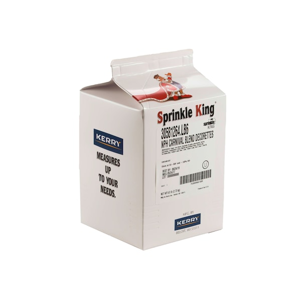 Rey de las Decoraciones para Repostería Sprinkle King Carnival Blend sin parcialmente hidrogenado 6 lbs, PK4 - 30581264.LB6
