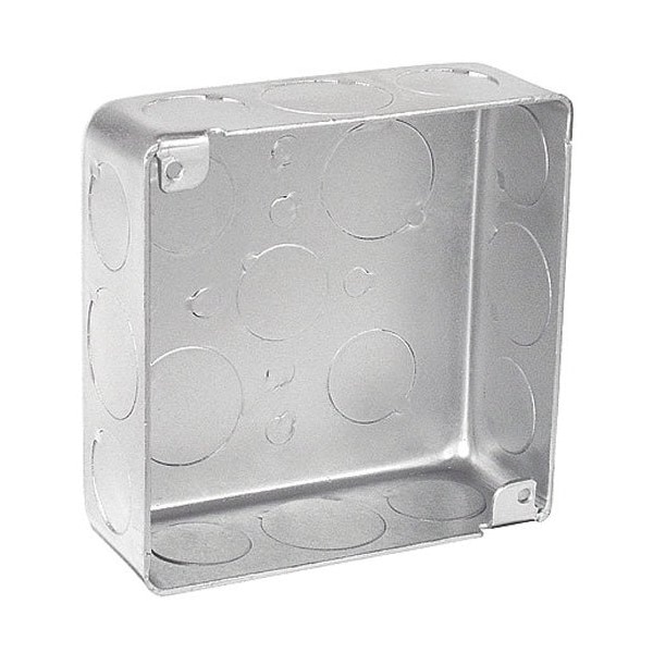 Southwire Electrical Box, 21 cu in, Square Box Type, 4 Gangs, Steel, Square Shape - 52151-SVT