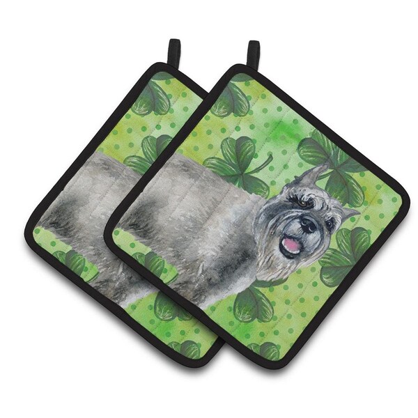 Carolines Treasures Schnauzer St.Patricks Pair of Pot Holders - BB9836PTHD