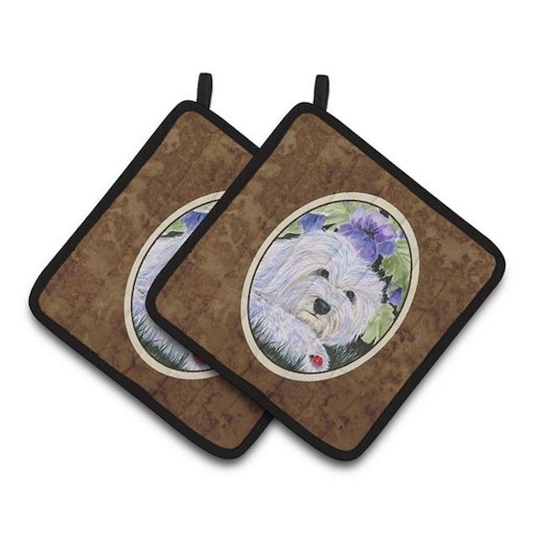 Carolines Treasures Carolines Treasures SS8349PTHD Coton De Tulear Pair of Pot Holders; 7.5 x 3 x 7.5 in. - SS8349PTHD
