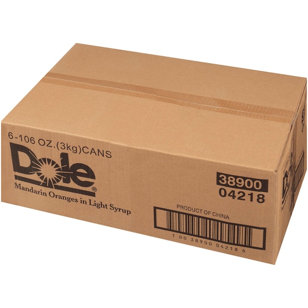Mandarina Dole en almíbar ligero en lata de 100 oz, paquete de 6 - 04218