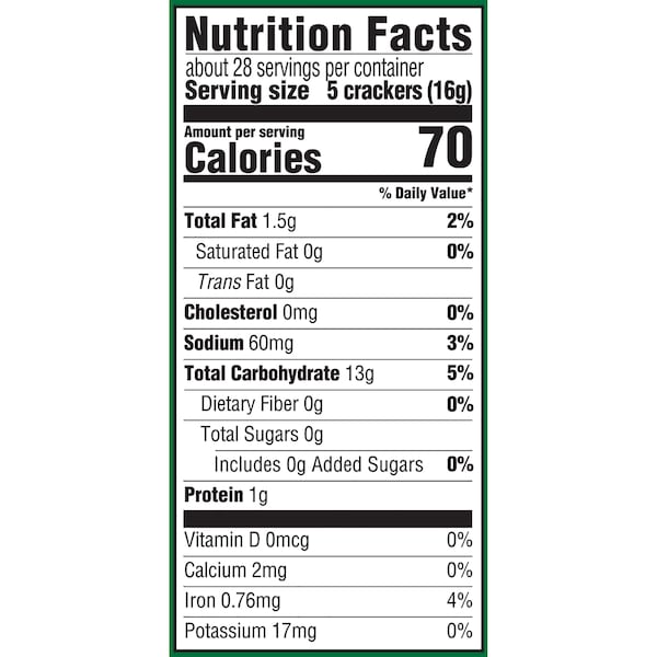 Galletas Premium Nabisco Saladas sin sal 1 libra, caja de 12 unidades - 00055