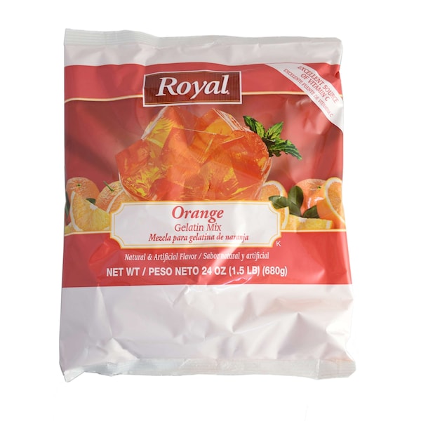 Mezcla de Gelatina de Naranja Royal Royal 24 oz., Paquete de 12 - 48102