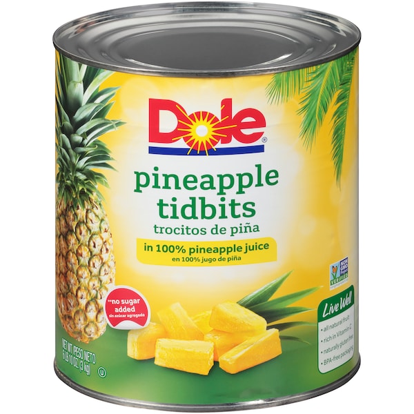 Dole Piña en Trozos en Jugo 100 oz. Lata, Paquete de 6 - 00553