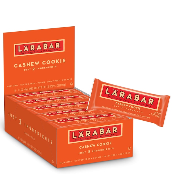 Barritas de bienestar Larabar Cashew Cookie 1.7 oz., PK64 - 21908-41873