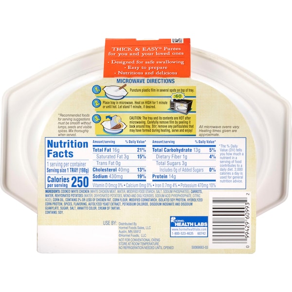 Grueso y fácil Puré de Pollo Asado con Papas y Zanahorias 7 oz., paquete de 7 - 60748