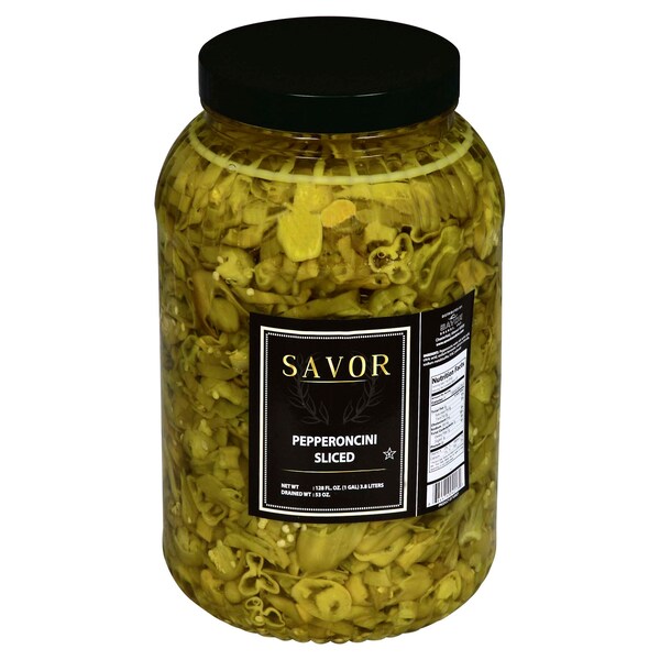 Importaciones Savor Rebanadas de Pepperoncini en galón, paquete de 4 - 596073