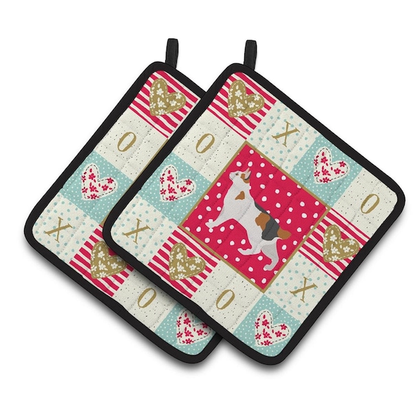 Carolines Treasures 7.5 x 7.5 in. Korean Bobtail Cat Love Pair of Pot Holders - CK5633PTHD