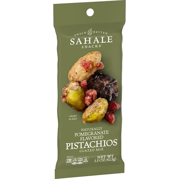 Sahale Snacks Sahale 1.5 oz. Mezcla de Pistaches Glaseados con Granada, Paquete de 18 - 9386900019.