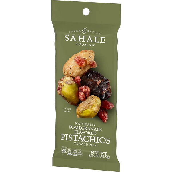 Sahale Snacks Sahale 1.5 oz. Mezcla de Pistaches Glaseados con Granada, Paquete de 18 - 9386900019.