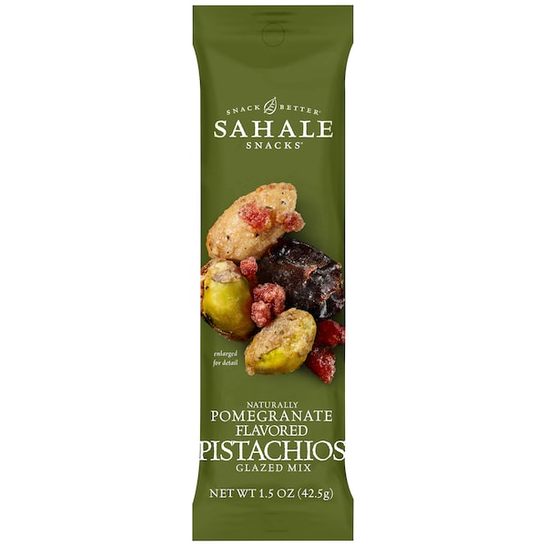 Sahale Snacks Sahale 1.5 oz. Mezcla de Pistaches Glaseados con Granada, Paquete de 18 - 9386900019.