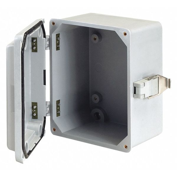 Nvent Hoffman Fiberglass Electrical Enclosures, 14 in H, 7 in D, 10 in W, NEMA 4X, Screw Hinged - A14107JFGQRR