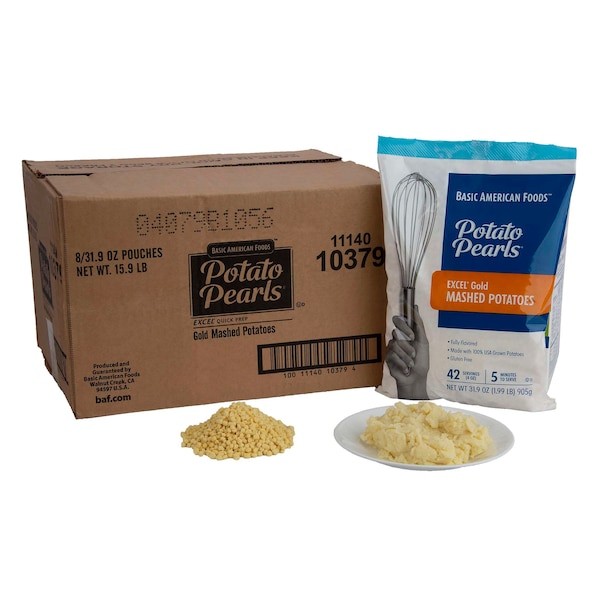 Perlas de papa Baf Excel Gold Potato Pearls Puré de papa 31.9 oz. Empaque de 8 - 10379