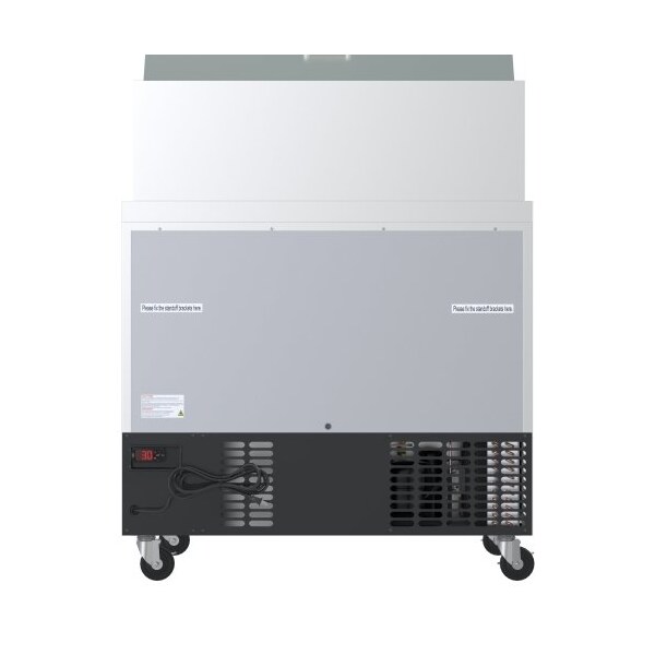 Koolmore Stainless Steel Refrigerated Food Prep Station Table Two Doors with Hood Cover - SPTR-2D-10C-LT