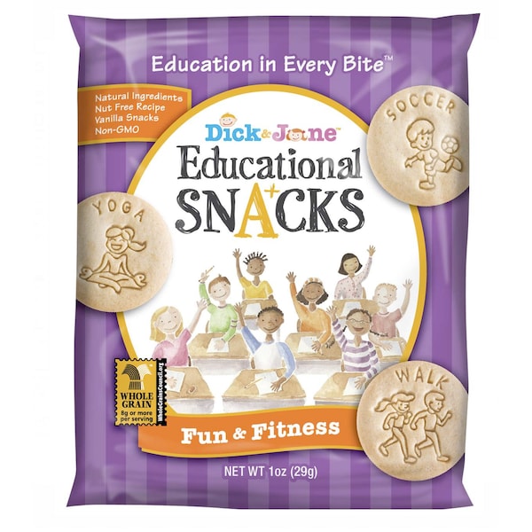 "Dick y Jane Diversión & Fitness Galletas Educativas de Botana de 1 oz., Paquete de 120 - ES1002"