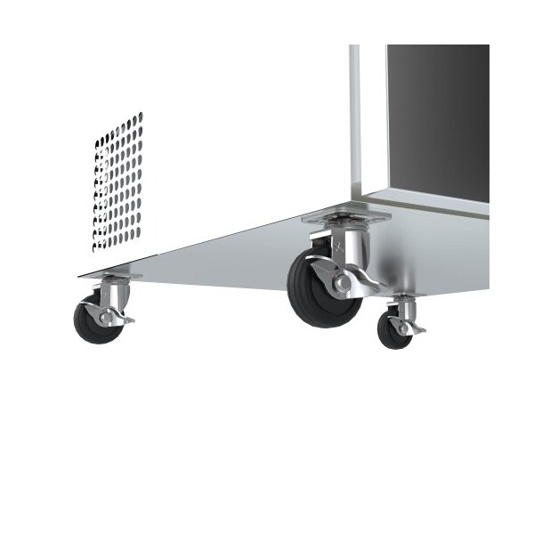 Koolmore Stainless Steel Refrigerated Food Prep Station Table One Door with Hood Cover with Mega Top Surface - SPTR-1D-6C-LT