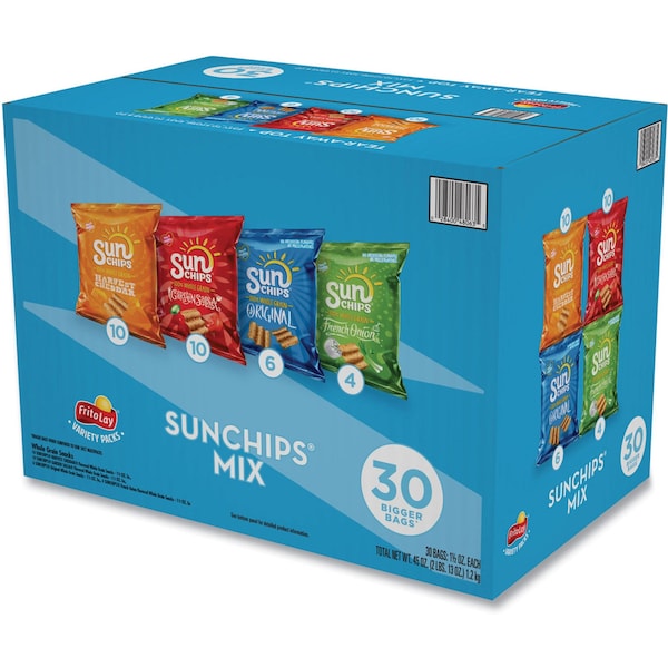 Mezcla de variedades de Sunchips, sabores surtidos, bolsas de 1.5 onzas, paquete de 30 bolsas - 67652