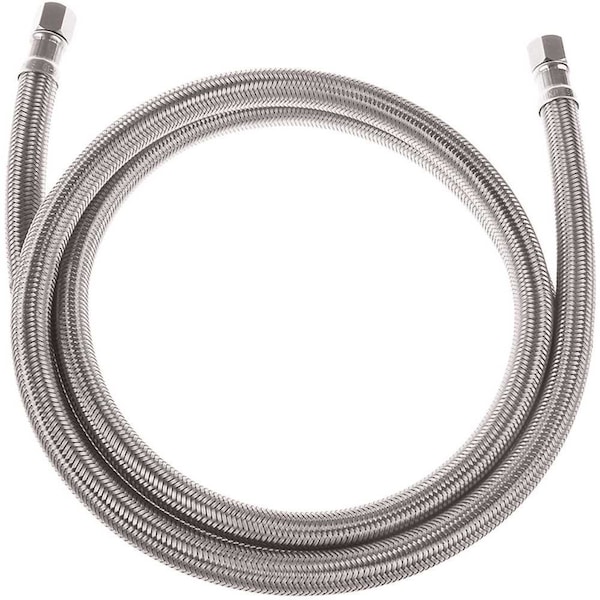 Durapro 1/4 in. Compression x 1/4 in. Compression x 5 ft. Braided Stainless Steel Ice Maker Supply Line - 231310
